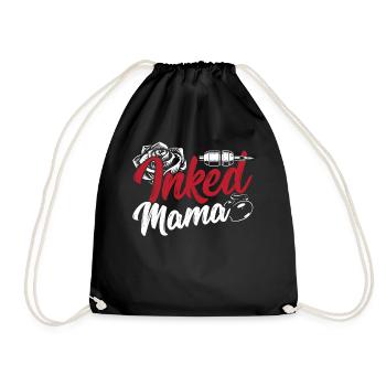 Inked Mama Artistic Inked Tattoo For Mothers - Drawstring Bag - black - Front