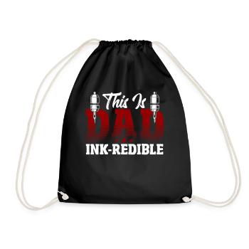 This father is ink-redible tattooists - Drawstring Bag - black - Front