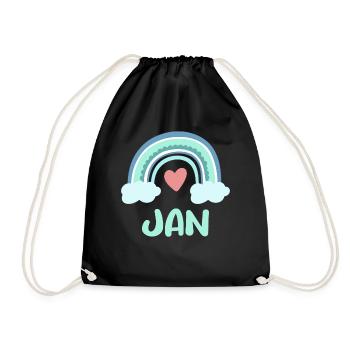 Jan Name Rainbow Baby - Drawstring Bag - black - Front