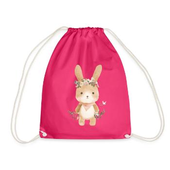 Cute - Drawstring Bag - fuchsia - Front