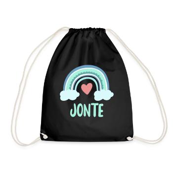 Jonte Name Regenbogen Baby - Turnbeutel - Schwarz - Vorne