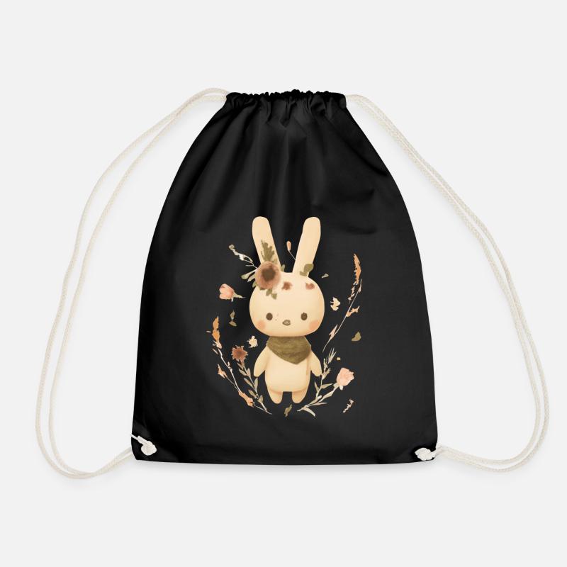 Hare - Drawstring Bag - black
