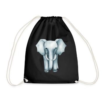 Cute elephant - Drawstring Bag - black - Front
