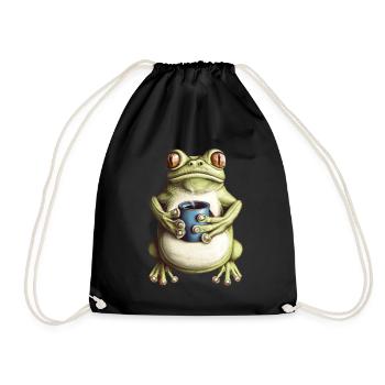 Toad Frog Coffee - Drawstring Bag - black - Front