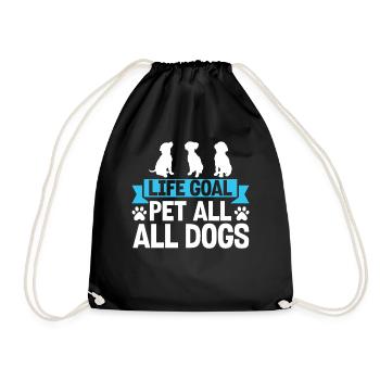 Life Goal Pet All All Dogs - Drawstring Bag - black - Front