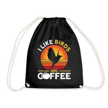 J’aime les oiseaux et le café - Sac de sport léger - noir - Devant