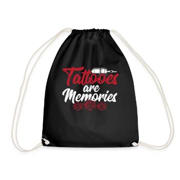 Tattoos are memories artistic - Drawstring Bag - black - Front