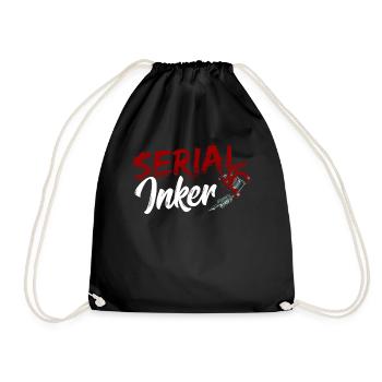 Serial Inker Tattooists Artistic Ink Pen - Drawstring Bag - black - Front