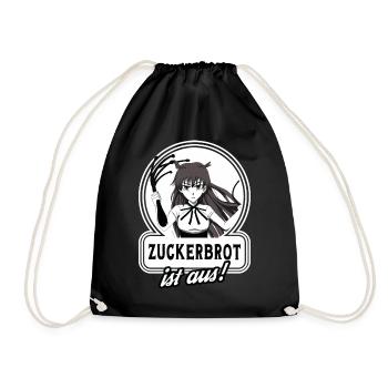 Anime Manga Mädchen mit Pferde-Peitsche, - Turnbeutel - Schwarz - Vorne
