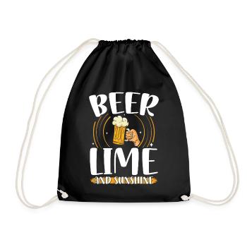 Beer lime and sunshine | Beer lovers - Drawstring Bag - black - Front