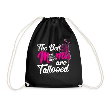 The best mothers are tattooed artistic - Drawstring Bag - black - Front