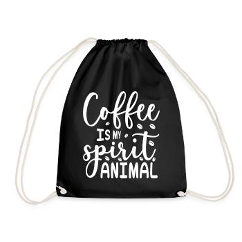 Coffee Is My Spirit Animal - Coffee Saying - Drawstring Bag - black - Front