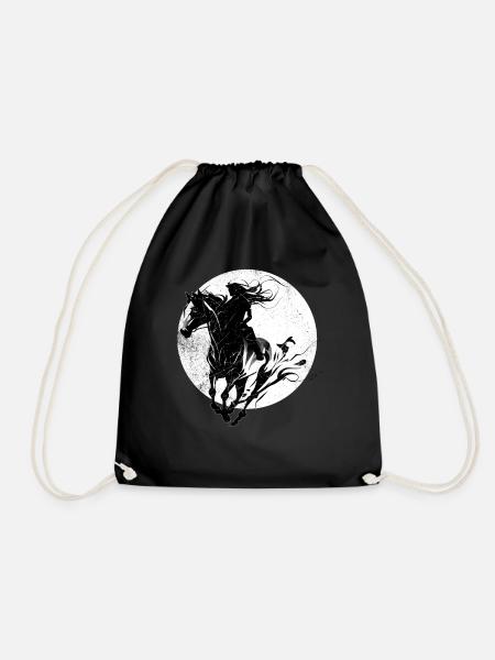 Cheval Fille Femme Équitation - Sac de sport léger - noir