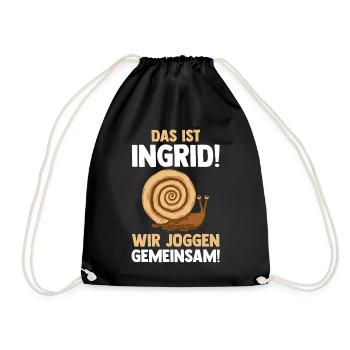 Das Ist Gerda Wir Joggen Gemeinsam Schnecke - Turnbeutel - Schwarz - Vorne