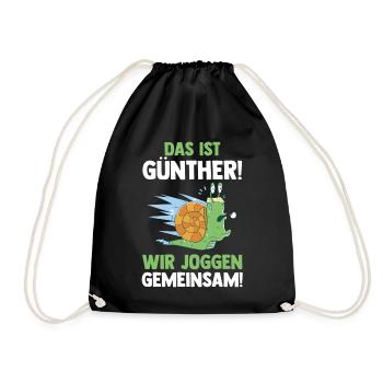 Das Ist Gerda Wir Joggen Gemeinsam Schnecke - Turnbeutel - Schwarz - Vorne
