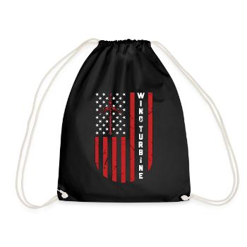 Wind Turbine Tech Wind Turbine Windmill Technician - Drawstring Bag - black - Front
