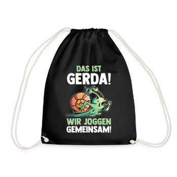 Das Ist Gerda Wir Joggen Gemeinsam Schnecke - Turnbeutel - Schwarz - Vorne