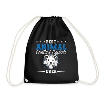Animal Officer Best Animal Control Loves Security - Drawstring Bag - black - Front