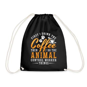 Animal Officer First I Drink The Coffee Animal Cop - Sac de sport léger - noir - Devant
