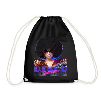 Disco Queen Discoqueen Clubbing 90er 70er Party - Turnbeutel - Schwarz - Vorne