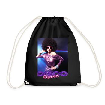 Disco Queen Discoqueen Clubbing 90er 70er Party - Turnbeutel - Schwarz - Vorne