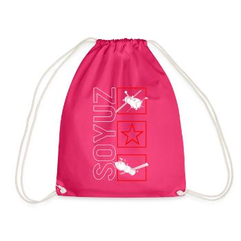 Kommunismus Hemd, Sojus Raumschiff Rakete sowjetisch - Turnbeutel - Fuchsia - Vorne