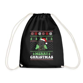Joyeux Noël rétro moche Noël Labrador - Sac de sport léger - noir - Devant