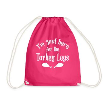 Ren Fair Saying Slogan - I'm Just Here For The Tur - Drawstring Bag - fuchsia - Front