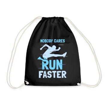 No one cares about running fast runners - Drawstring Bag - black - Front