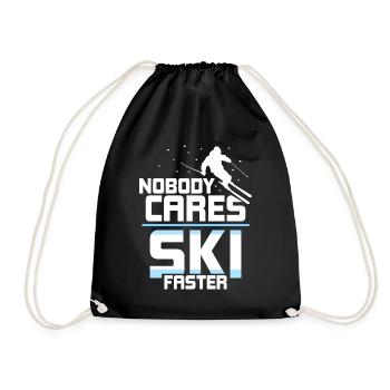 Personne ne se soucie de skier plus vite - Sac de sport léger - noir - Devant