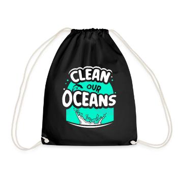 Clean Our Oceans Sea Ocean Protection Sea - Drawstring Bag - black - Front