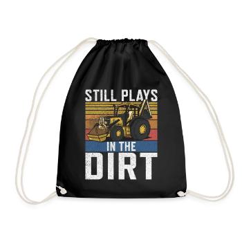 Funny construction workers & construction site excavator drivers - Drawstring Bag - black - Front