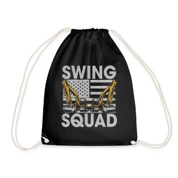 Funny construction workers & construction site excavator drivers - Drawstring Bag - black - Front