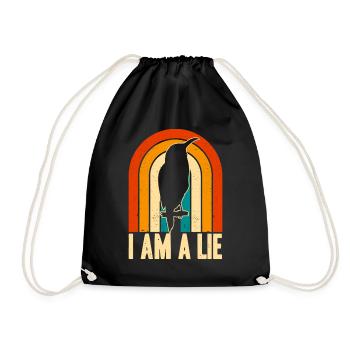 Vintage Retro I Am A Lie - Drawstring Bag - black - Front