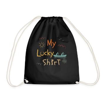 Canoe 2pcs Canadian Kayak Canoeist Vintage Paddle - Drawstring Bag - black - Front