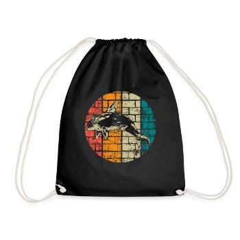 Orca Wal vintage - Turnbeutel - Schwarz - Vorne