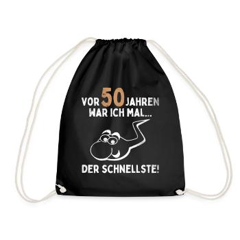 50. Geburtstag Mann Frau 50 Jahre Spruch Lustig - Turnbeutel - Schwarz - Vorne