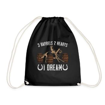 Horse Racing 2 Barrels 2 Hearts Equine Horse Racer - Turnbeutel - Schwarz - Vorne
