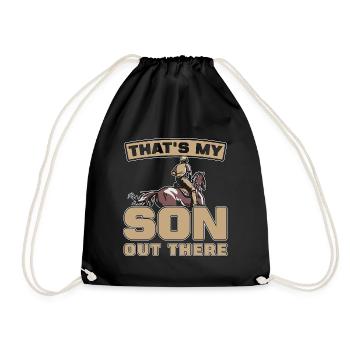 Horse Racing That's My Son Horse Race Loves Equine - Drawstring Bag - black - Front