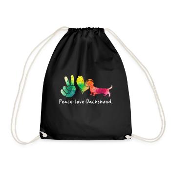 Dachshund Gift Dixie Viennese Doxie Dachshund - Drawstring Bag - black - Front