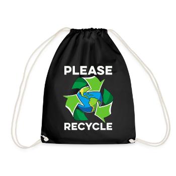 Recyclage Veuillez recycler Réutiliser Go Green Recycler - Sac de sport léger - noir - Devant