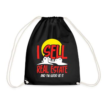 I sell real estate and I'm good at it - Drawstring Bag - black - Front