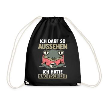 Ich Darf So Aussehen Ich Hatte Nachtschicht Kaffee - Turnbeutel - Schwarz - Vorne