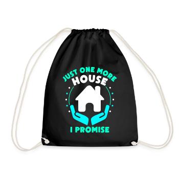 Only one more house promised real estate agents - Drawstring Bag - black - Front