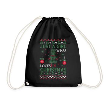 Just A Girl Who Loves Christmas - Ugly Christmas - Turnbeutel - Schwarz - Vorne