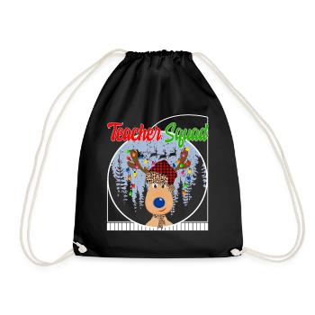 Chemise de Noël, Teacher Squad Reindeer Santa Hat - Sac de sport léger - noir - Devant