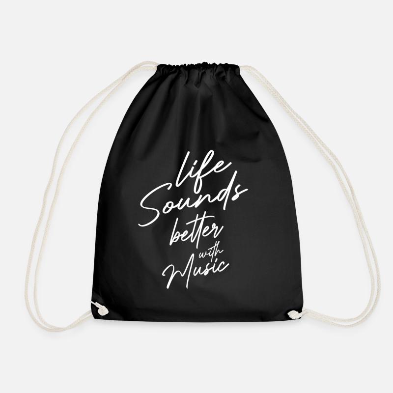 LIFE SOUNDS BETTER WITH MUSIC SPRUCH - Turnbeutel - Schwarz