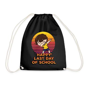Joyeux dernier jour d’école Drôle de pois - Sac de sport léger - noir - Devant