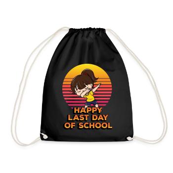 Happy last day of school Funny dabs - Drawstring Bag - black - Front