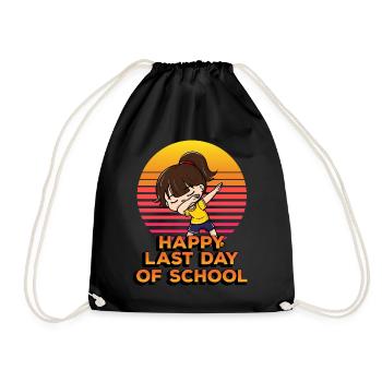 Happy last day of school Funny dabs - Drawstring Bag - black - Front